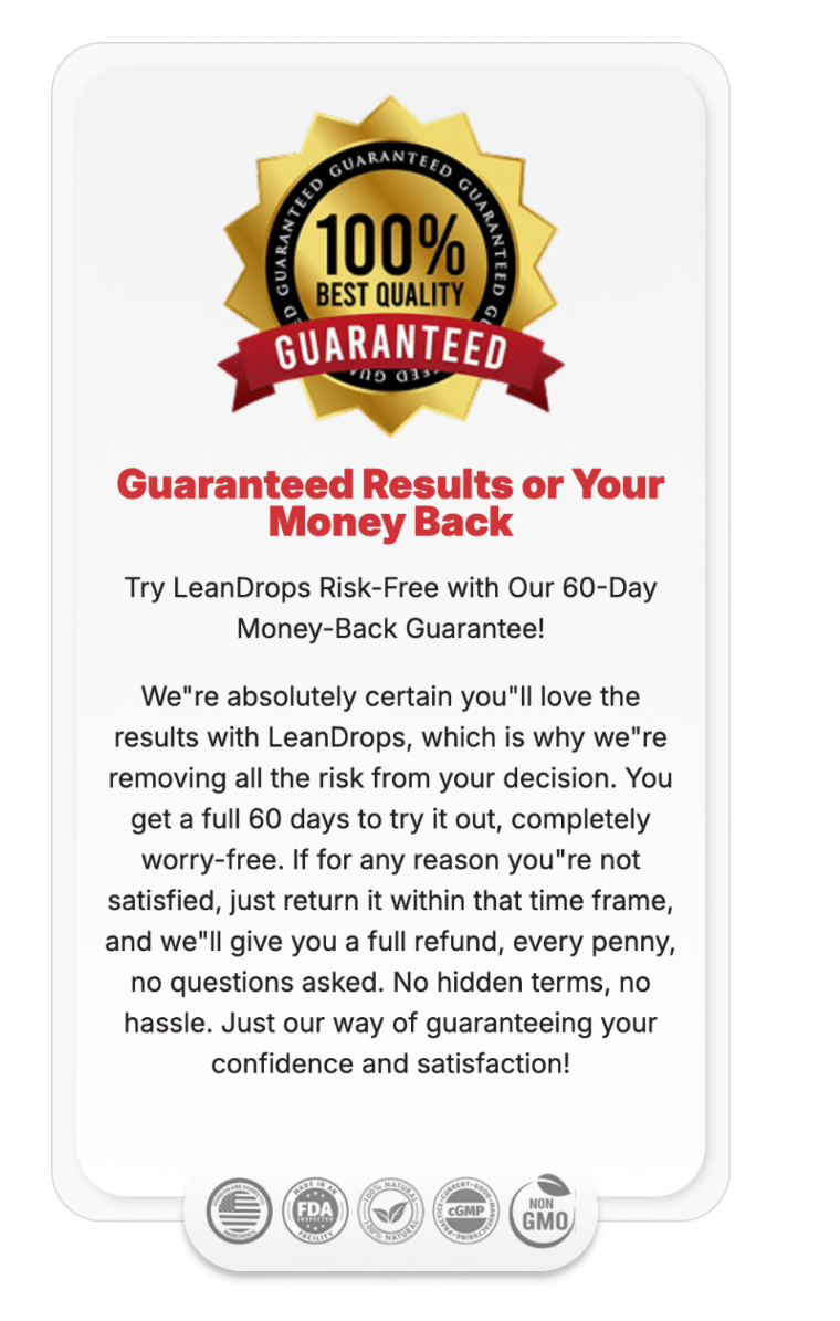 100% Money Back Guarantee
